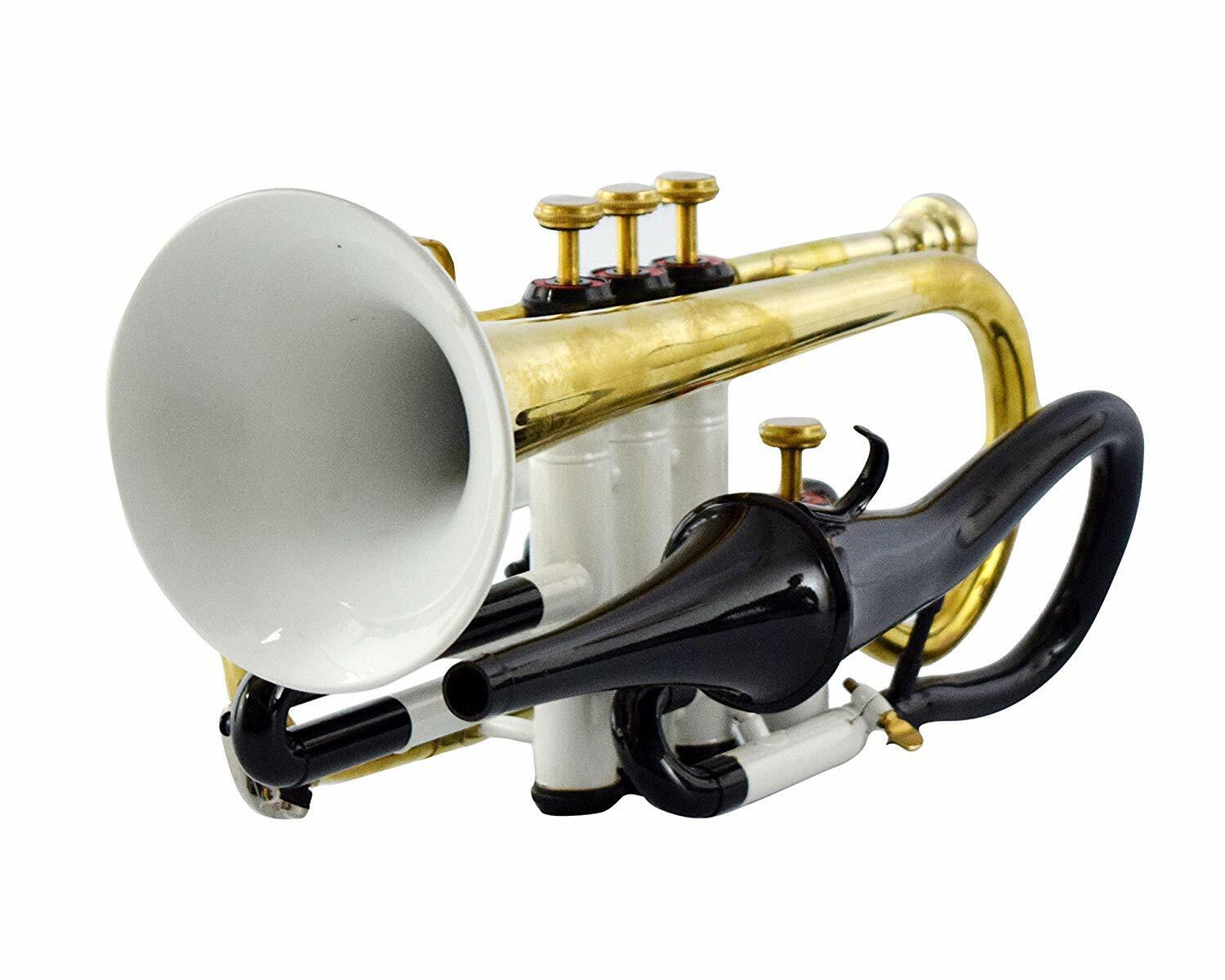 Cornet-bb Pitch White+brass Color With Free Case And Mp, Soulfull Sound.