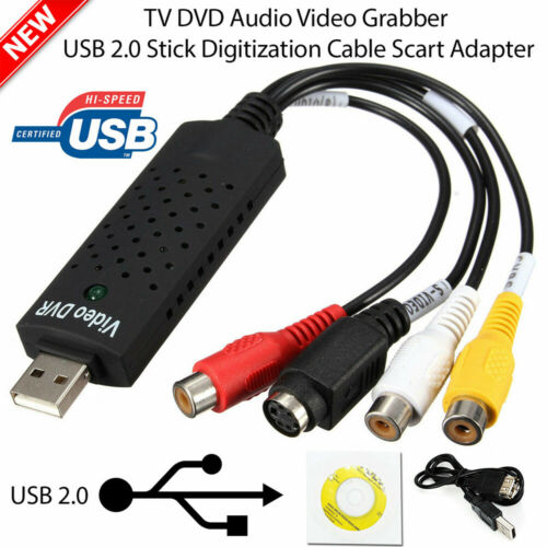 Usb 2.0 Audio Tv Video Vhs To Pc Dvd Vcr Converter Easy Capture Card Adapter New